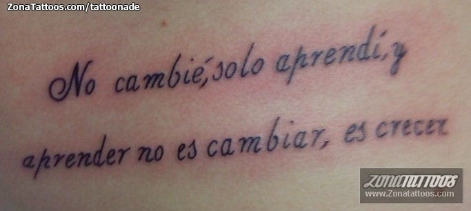 Foto de tatuaje Frases, Letras