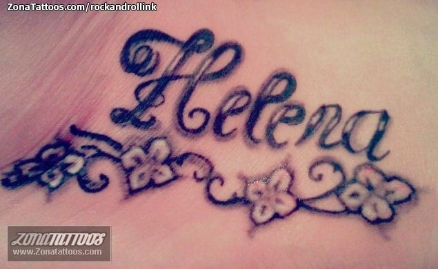 Tattoo photo Names, Letters, Flowers