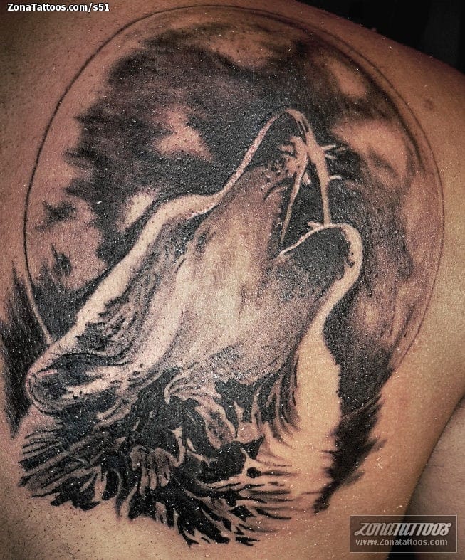 Tattoo photo Wolfs, Moons, Animals