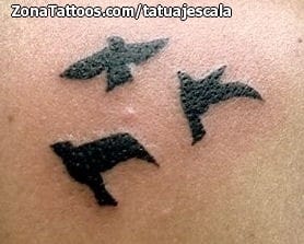 Foto de tatuaje Aves, Siluetas, Animales