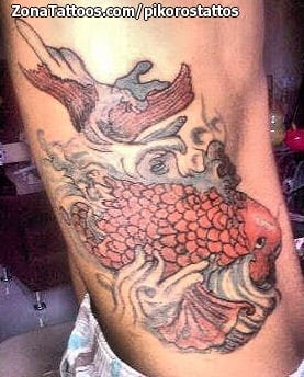 Tattoo photo Koi, Fish, Waves