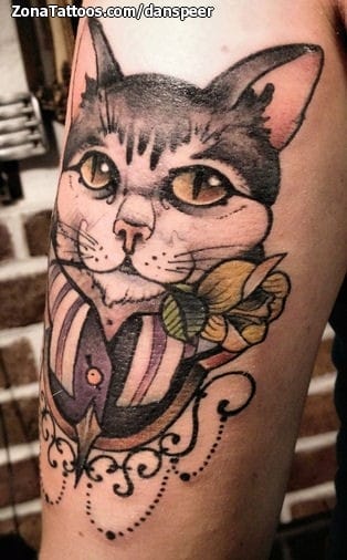 Foto de tatuaje Gatos, Caricaturas, Animales