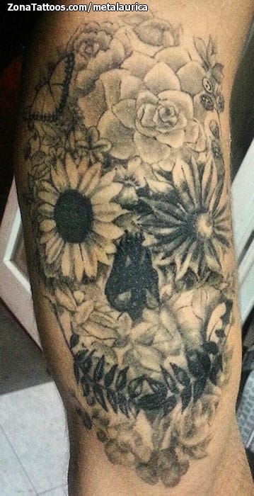 Foto de tatuaje Calaveras, Flores