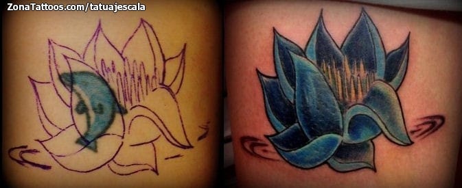 Foto de tatuaje Lotos, Flores, Cover Up