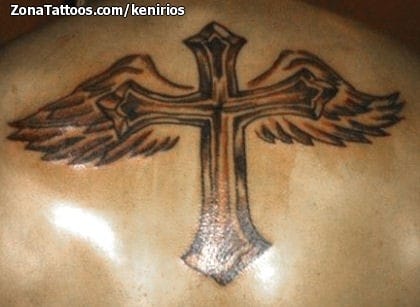 Tattoo photo Crosses, Wings, Religious