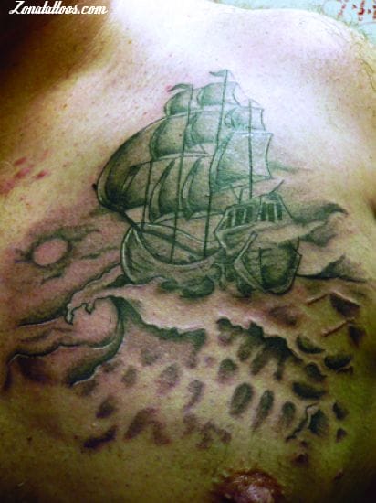 Foto de tatuaje Barcos, Olas