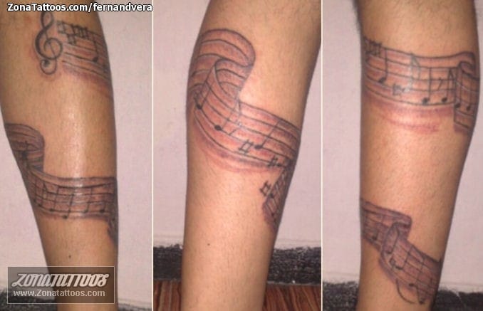 Tattoo of Scores, Musical notes