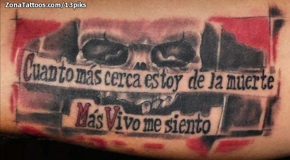 Foto de tatuaje Calaveras, Letras