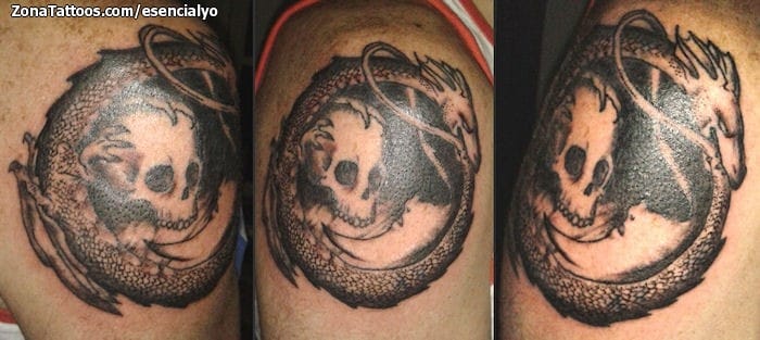 Foto de tatuaje Dragones, Calaveras