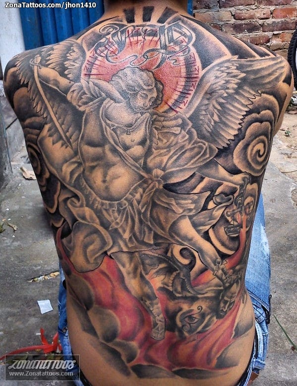 Foto de tatuaje Ángeles, Espalda