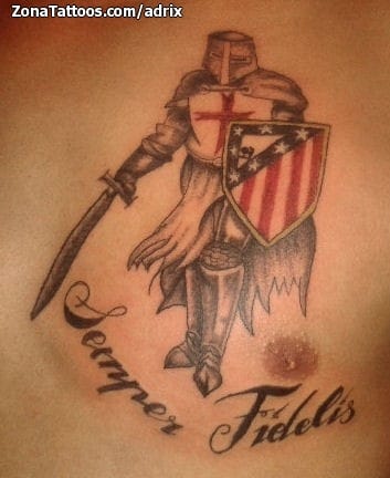 Foto de tatuaje Templarios, Fútbol, Guerreros