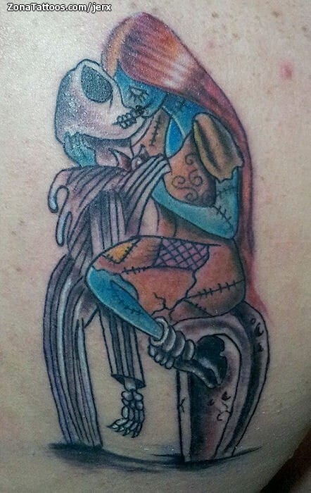 Tattoo of Tim Burton, Corpse Bride, Jack Skellington