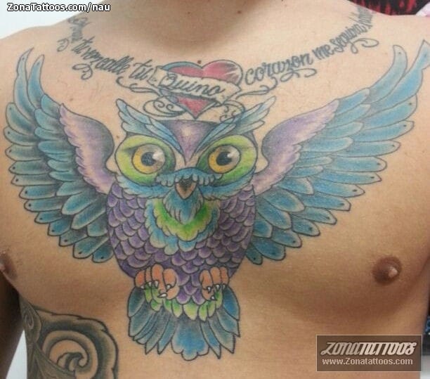 Tattoo photo Owls, Birds, Hearts