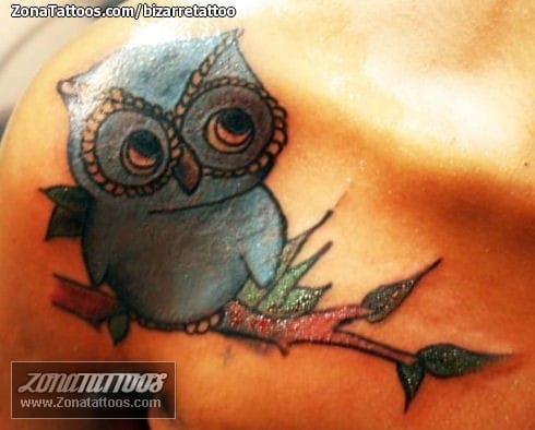 Foto de tatuaje Búhos, Aves, Animales