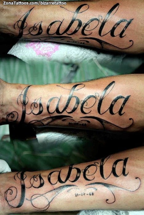 Tattoo photo Isabela, Names, Letters