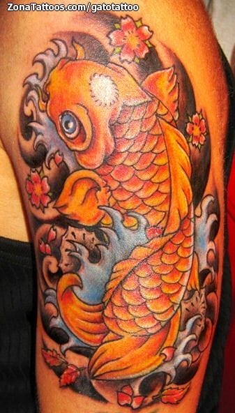 Foto de tatuaje Koi, Peces, Orientales