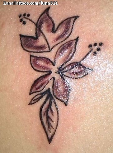 Foto de tatuaje Flores, Hojas