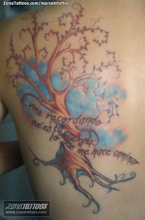 Tattoo photo Trees, Messages, Letters