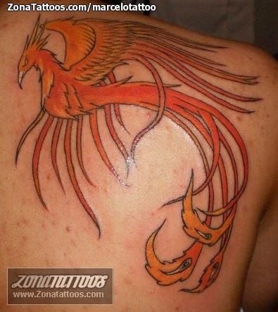 Tattoo photo Phoenix, Fantasy, Back