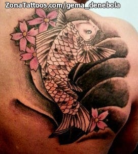 Foto de tatuaje Koi, Peces, Orientales