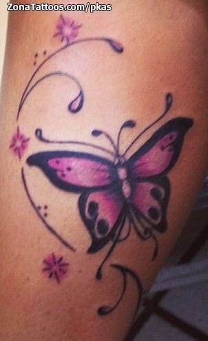 Foto de tatuaje Mariposas, Filigranas