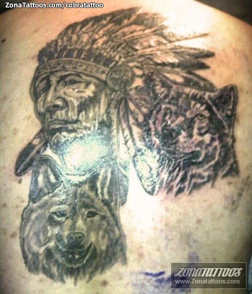 Foto de tatuaje Indios, Lobos, Animales