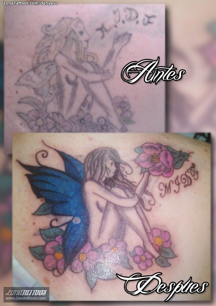 Foto de tatuaje Hadas, Fantasía, Cover Up