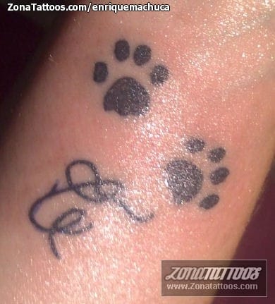 Tattoo photo Footprints, Initials, Letters