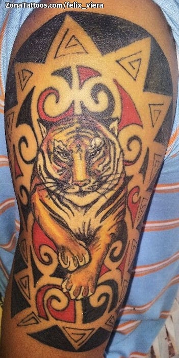 Tattoo photo Tigers, Maori, Animals