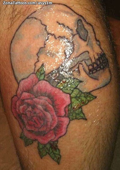 Foto de tatuaje Rosas, Flores, Calaveras