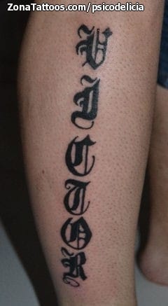 Tattoo photo Víctor, Names, Letters