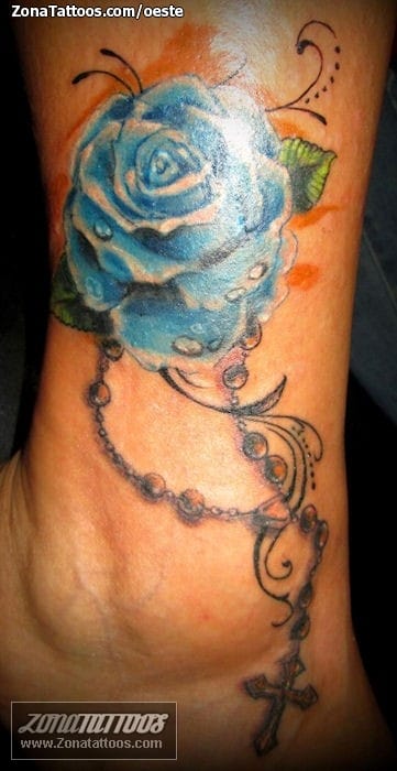 Tattoo photo Roses, Rosaries, Religious