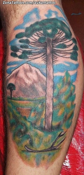 Foto de tatuaje Árboles, Paisajes, Montañas