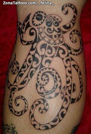 Tattoo photo Octopuses, Maori, Animals