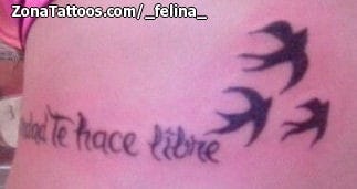 Tattoo photo Messages, Birds, Letters