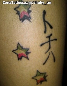 Tattoo photo Stars, Kanjis, Japanese