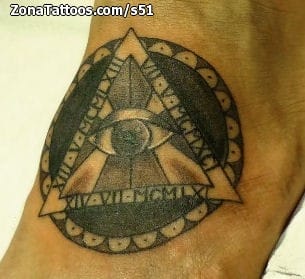 Tattoo of Eyes, Triangles, Circles