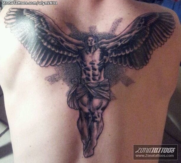 Foto de tatuaje Ángeles, Religiosos, Espalda