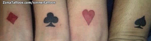 Tattoo photo Clovers, Spades, Diamods