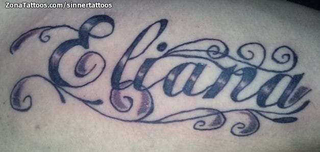 Foto de tatuaje Nombres, Letras, Filigranas