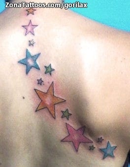 Foto de tatuaje Estrellas, Espalda