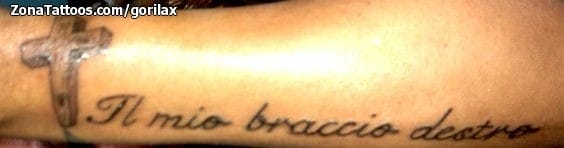 Foto de tatuaje Frases, Letras, Cruces