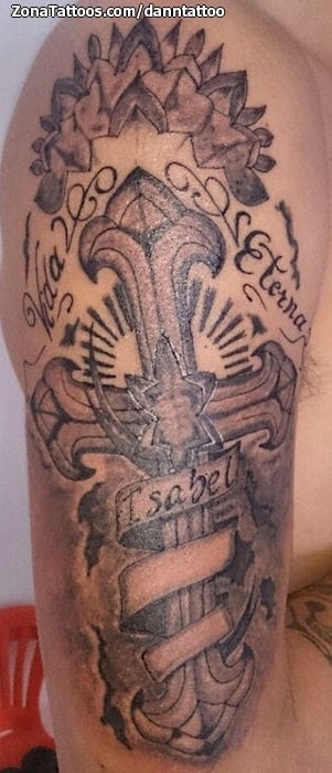 Foto de tatuaje Cruces, Letras, Religiosos