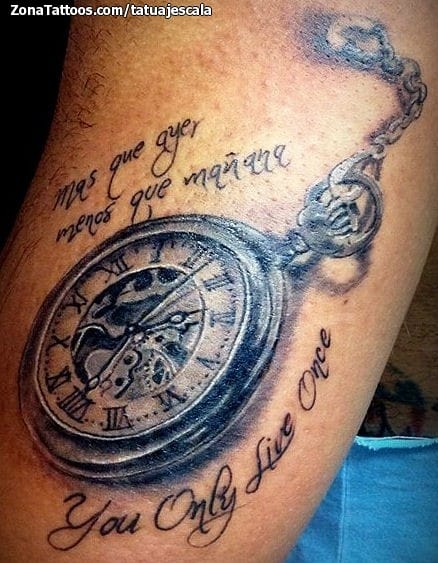 Tatuaje de Relojes, Frases, Letras