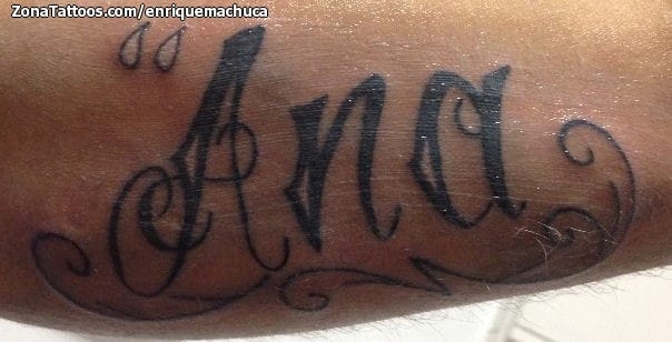 Foto de tatuaje Ana, Nombres, Letras