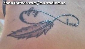 Foto de tatuaje Plumas, Infinitos