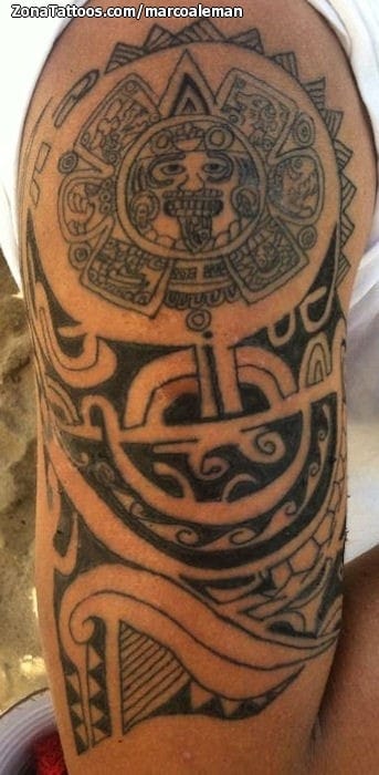 Foto de tatuaje Brazo, Aztecas, Maoríes