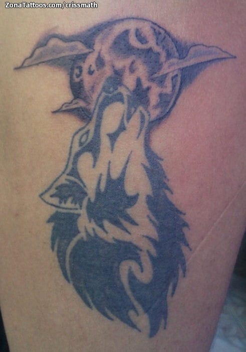 Tattoo photo Wolfs, Moons, Animals