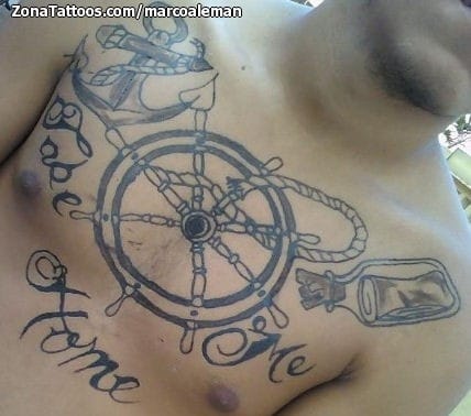 Foto de tatuaje Timones, Cuerdas, Anclas