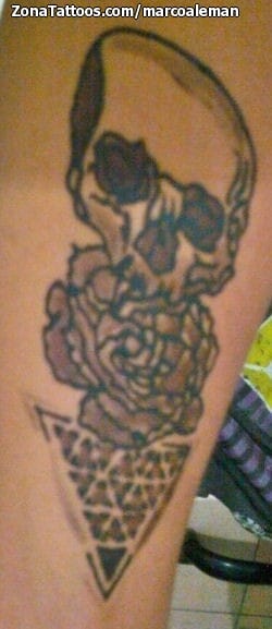 Foto de tatuaje Calaveras, Rosas, Flores